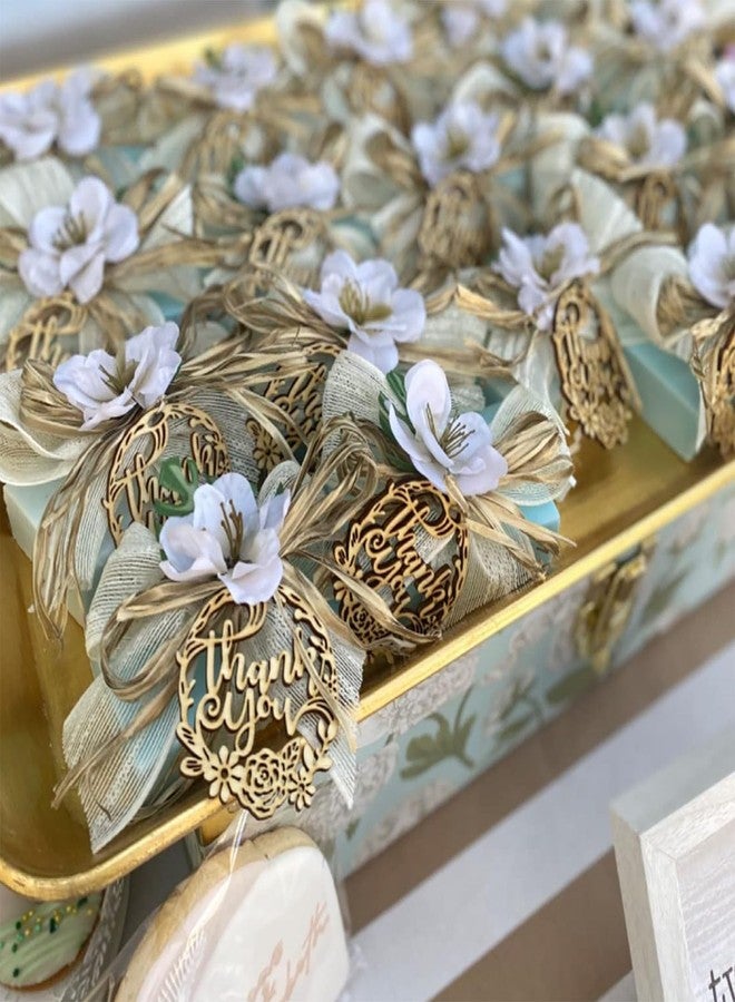 Summer-Ray.com Summer-Ray 50pcs Wooden Laser Cut Thank You Floral Wedding Birthday Party Rustic Favor Gift Tags - Image 4